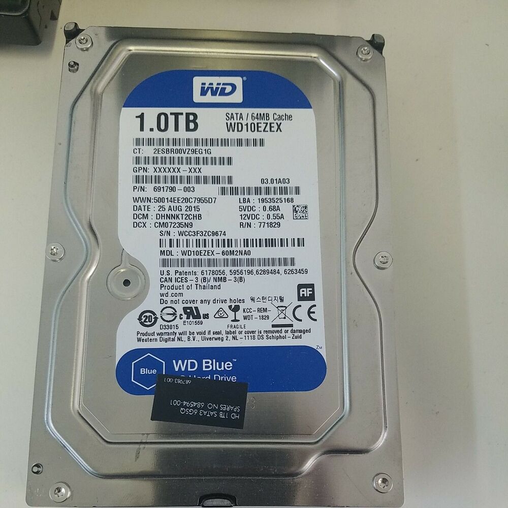 WD 1TB 3.5" SATA HDD 7200RPM 64MB cache WD10EZEX HD Spares No. 684594-001